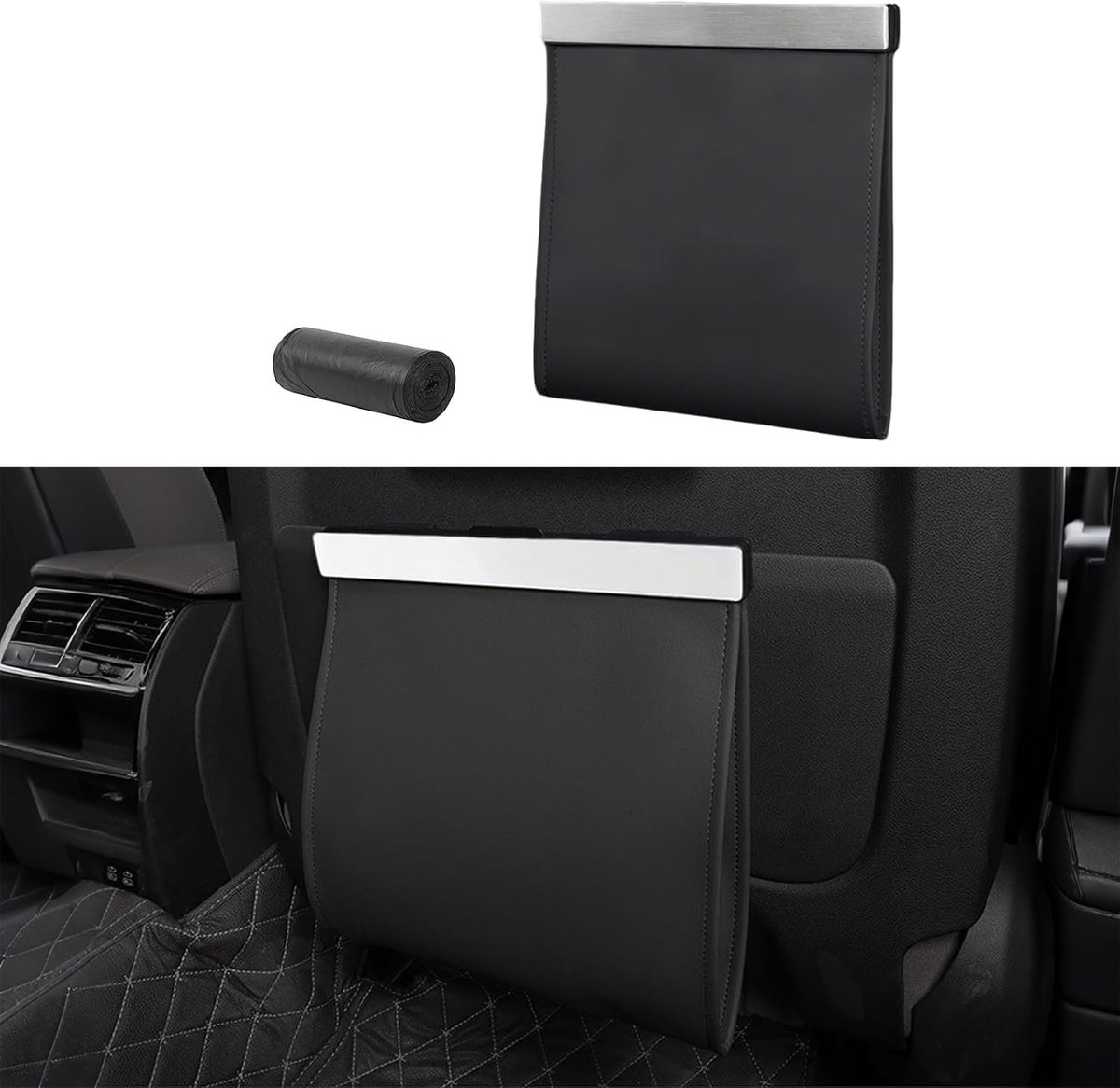 Auto-afvalemmer van PU-leer, inklapbaar, met 12 zakken, eenvoudige installatie op zitting en deur, voor SUV, vrachtwagen, auto-accessoires