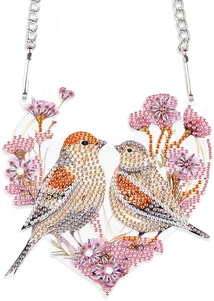 Diamond Painting Hanger Zonnevanger Diamond Painting Ornamenten Borduurwerk Kruissteek Diamant Schilderij Cadeau Venster Voordeur om op te hangen Decoratie || Diamond Painting Vogel Bloemen