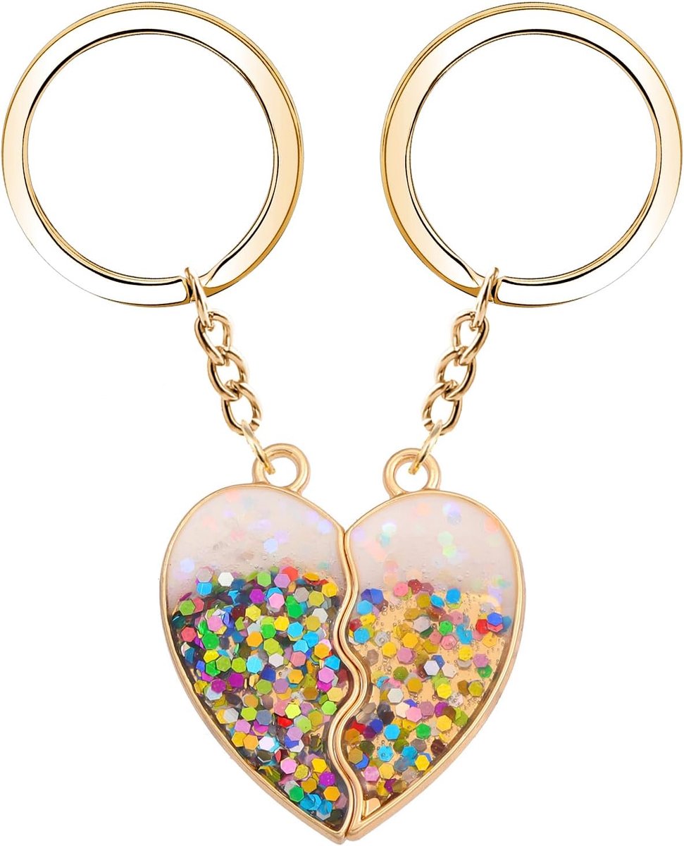 Vriendschap voor 2 meisjes, 2 stuks kinderhartkoppeling, vriendschap, sleutelhanger, magnetisch, significant sleutelhanger, cadeau voor verjaardag, afstudeerfeest, Kerstmis