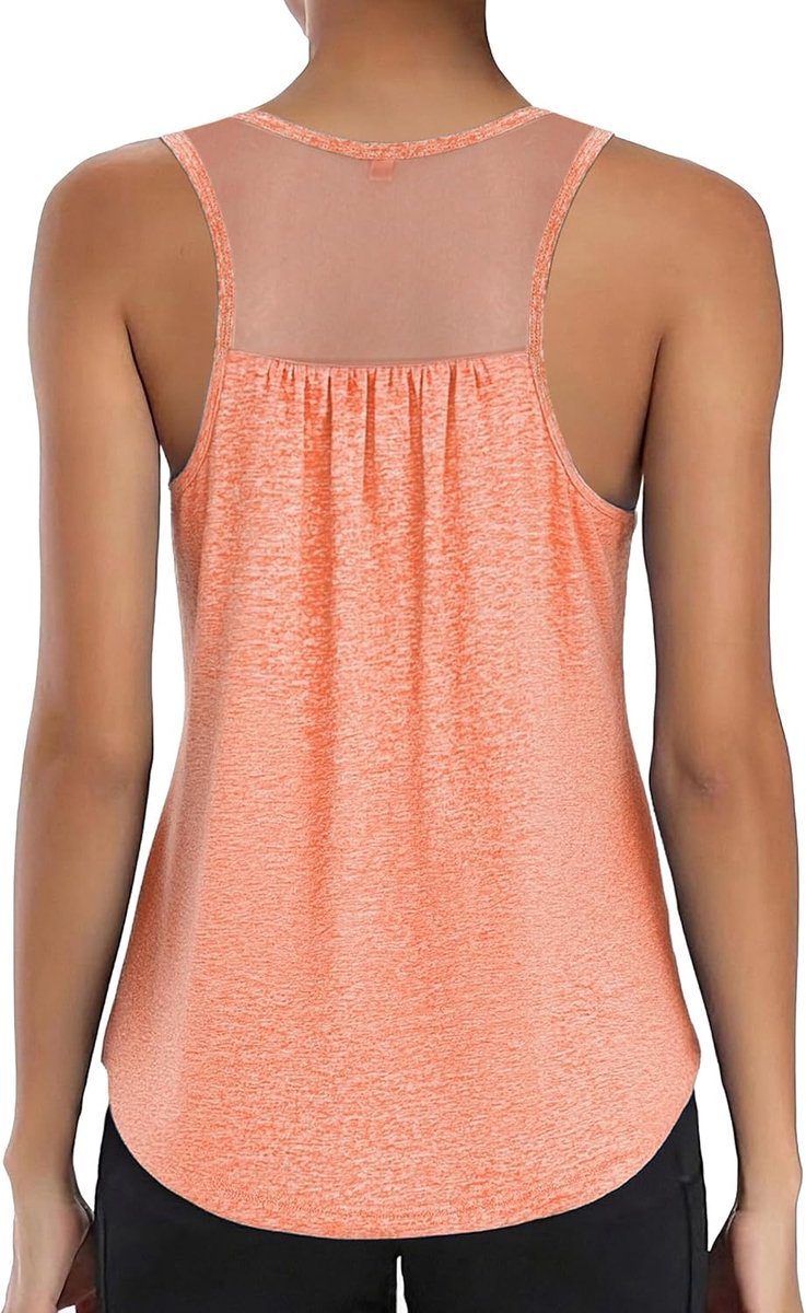 Sporttop voor dames, mouwloos, licht, met ademend mesh, fitness, training, fitnessstudio, yoga, hardlopen, casual, zomer, elastisch, S-3XL