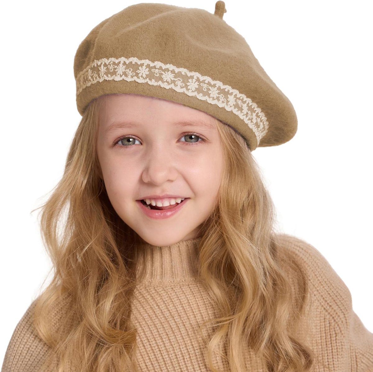 Wollen Baret Hoed Meisjes Effen Kleur Kunstenaar Franse Baret Cap