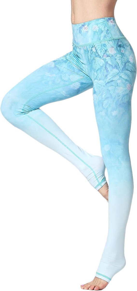 Sportlegging voor dames, met opdruk, sportbroek, fitnessbroek, yoga, leggings, sportbroek voor dames