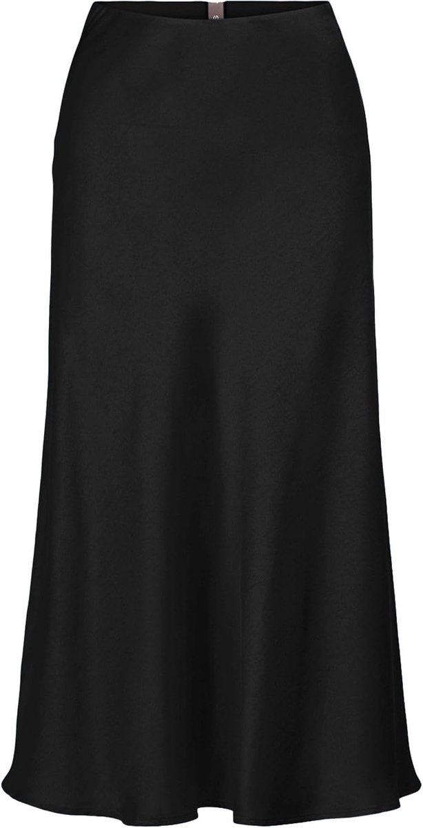 Yaspella Hw Midi Skirt S. Noos Rok, zwart, L