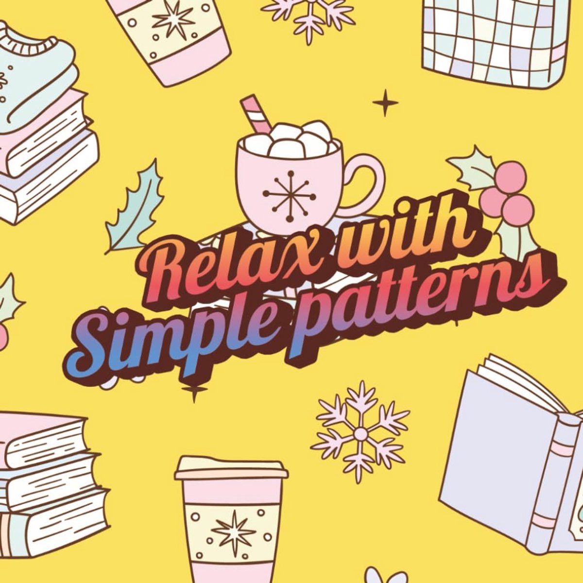 With Simple Patterns: Colouring Book
