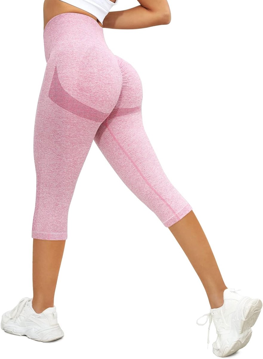 Sportlegging voor dames, capri, 3/4 lang, hoge taille, yoga, push-up, ondoorzichtig, elastische fitness, yogabroek, jogging, shape, gym, sportbroek, workout broek