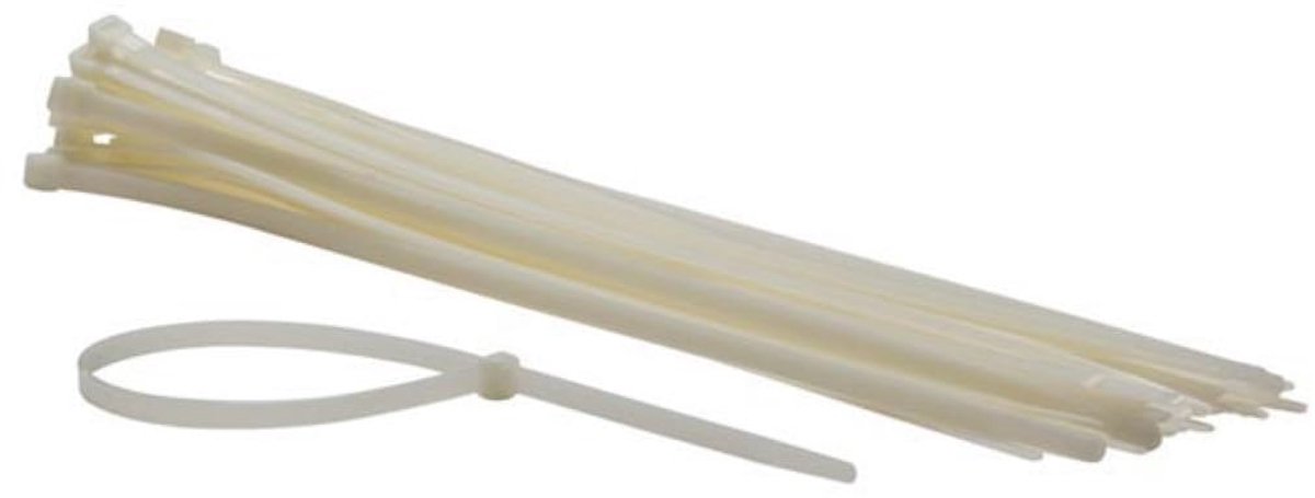 Kabelbinders nylon wit, 50 stuks tie wraps, cable ties 500 x 8,8 mm, UV-bestendig, zelfvergrendelend, 80 kg trekkracht, voor zware toepassingen binnen en buiten