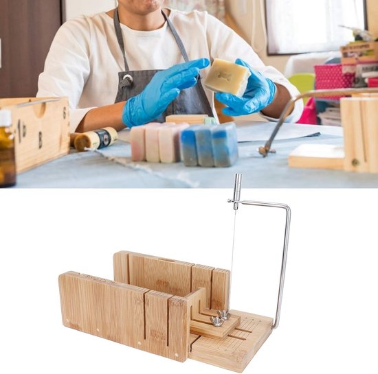 Zeepknipper met Draadknipper, Hout Handgemaakt Zeepvormen voor Het Maken van Zeep, Enkele Draad Zeepsnijders voor Het Maken van Zeep Loaf Slice, Draad Kaasschaaf voor Maken Zeep — afbeelding 4