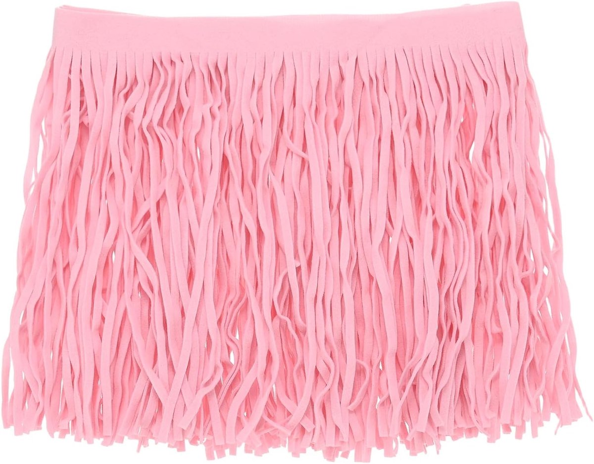 PU Lederen Franje Trim, 1 Yard 15,5 cm Roze Dubbelzijdig Suede Kwastje Naaien Trim voor DIY Ambacht/Naaien Jurk Kostuum/Tassen Schoen Decoratie, Franje Kwastje