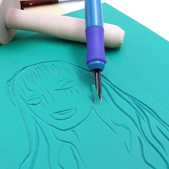Linolplaat 5 Rubber Carving- Bl? A5 Linoleum - Block - Postmarkering Kit voor Printmaking stempel Zachte Rubber Kunsthandwerk Linolplaat 3mm — afbeelding 4