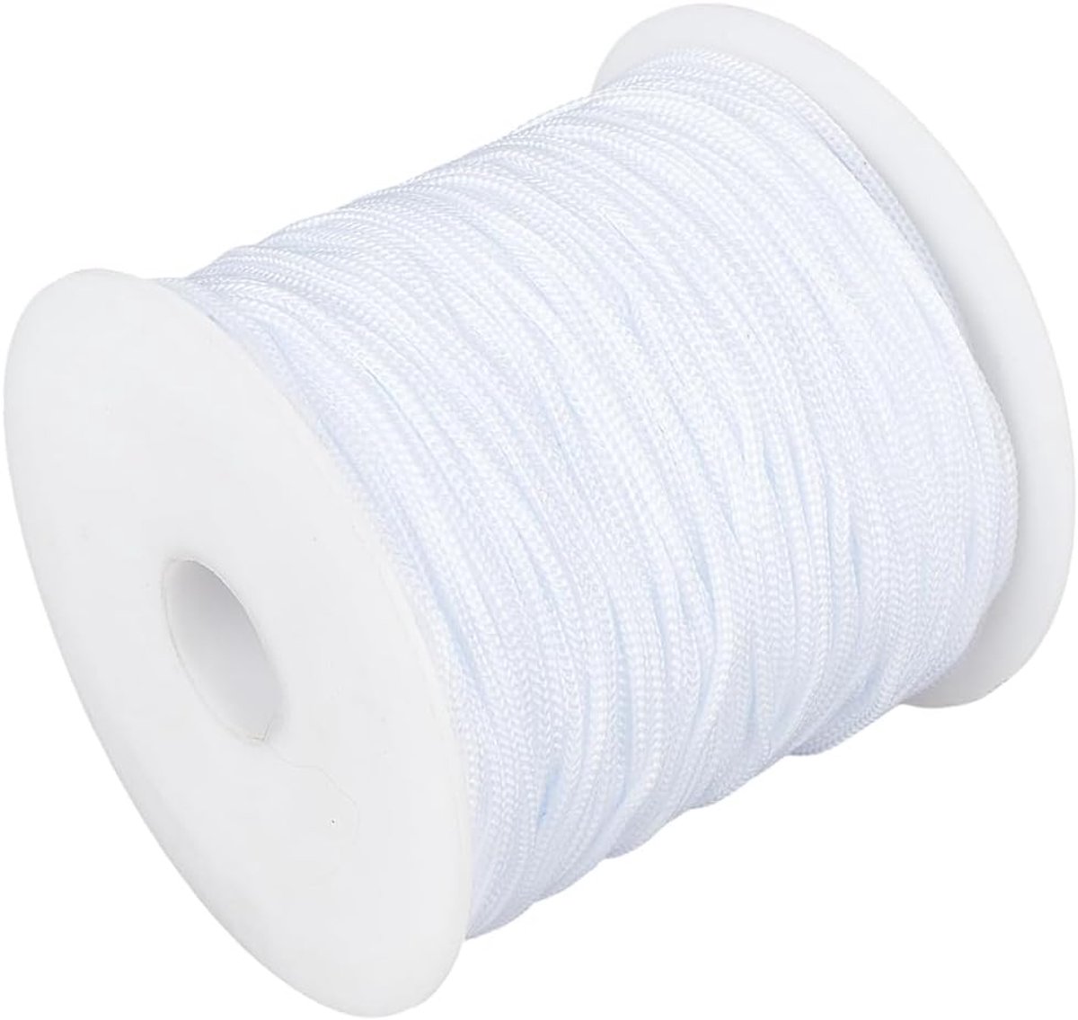 100M 2MM Wit Satijn Nylon Koord Zijdezacht Rattail Kralen Vlechtwerk Ornament Ronde Knoopkoorden voor het maken van sieraden Armbanden Kettingen Kralendraad Kumihimo Kunstnijverheid Benodigd