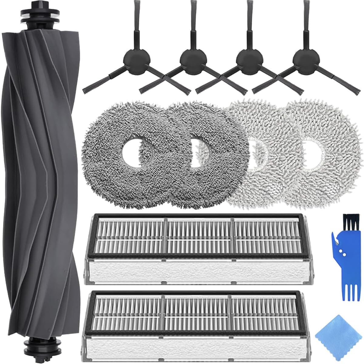Parts Accessories Kit for Dreame L10s Pro Ultra Heat X30 Ultra Robot with Main Brush, 4 Side Brushes, 2 Filters, 2 long-hair Mops, 2 Microfiber Mops