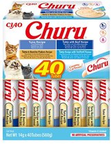 Inaba Ciao Churu Creamy Puree Liquid Kattensnack Tonijn variëteiten 40x14g
