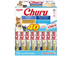 Inaba Ciao Churu Creamy Puree Liquid Kattensnack Tonijn variëteiten 40x14g