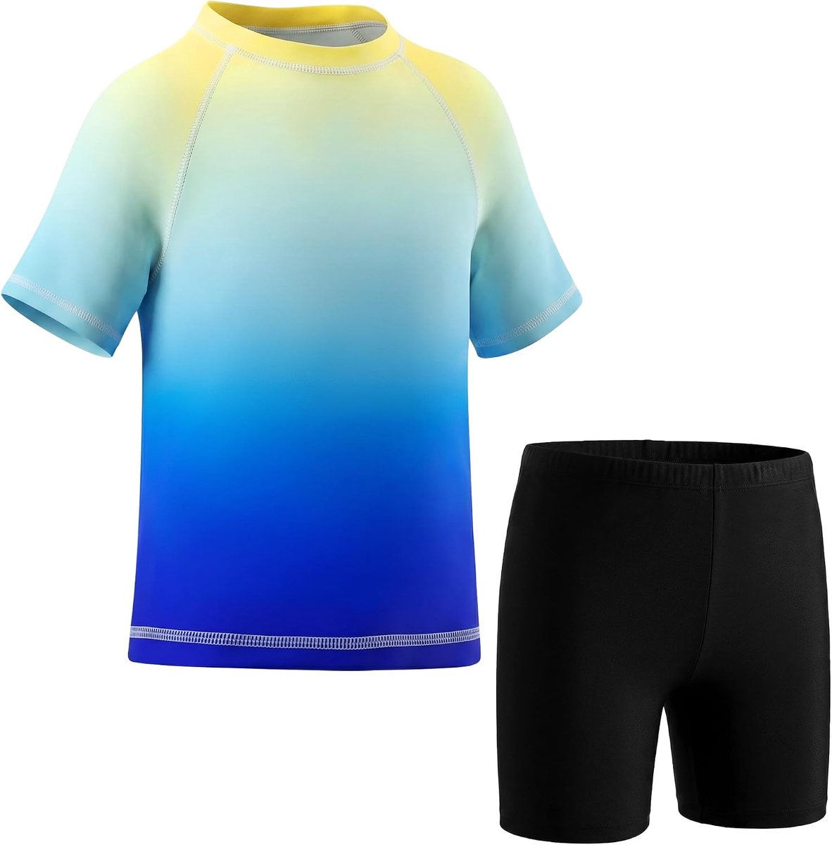 Badpak Set Kinderbadmode UV-bescherming Badshorts en Kortmouw Rashguard Shirts 2-delige Badkleding Sets Ademend Zwempak Badset Strand Rafting voor 3-11 jaar