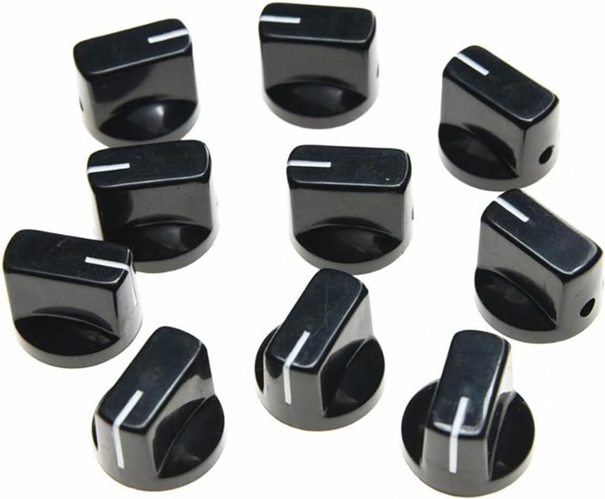 10 stks Gitaar Effect Pedaal Manchetknopen Handen Knoppen Met Set Schroeven, Zwart