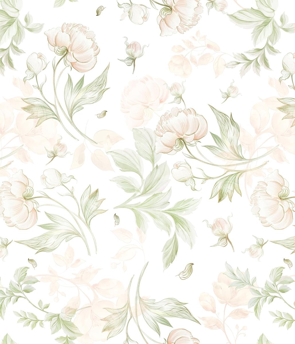 Behang Bloem Blad Vintage Decoratieve Achtergrond 44 cm x 1000 cm Muursticker Vinyl Sticker Woonkamer Slaapkamer Badkamer