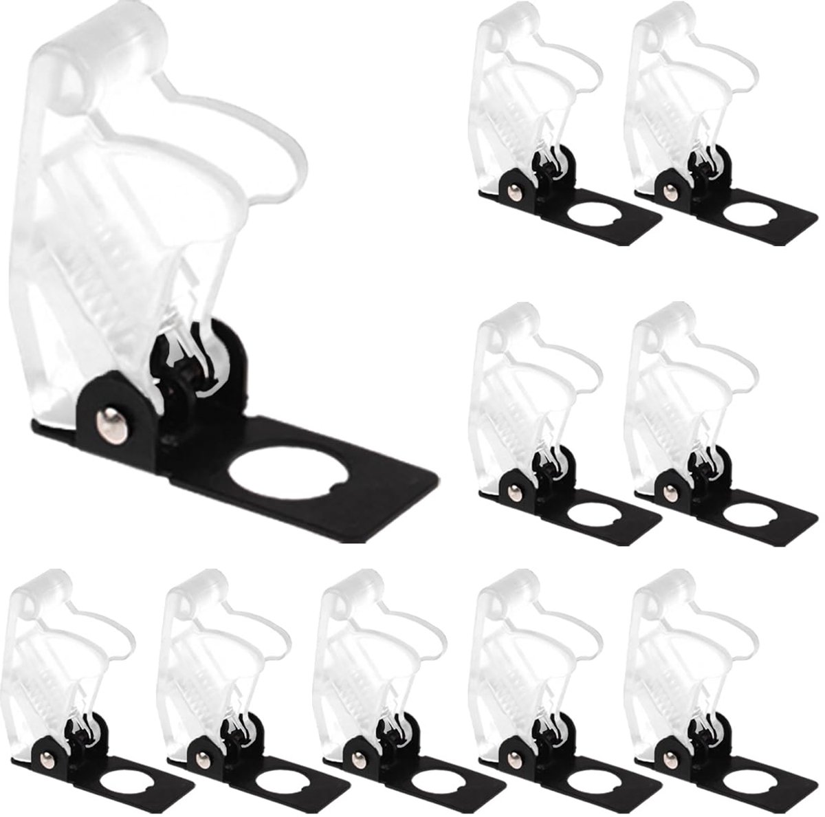 10st. 12mm/0.47inch montagegat transparante veiligheid flip covers stofdicht waterdicht plastic kap vliegtuig beschermhoes voor tuimelschakelaar heavy duty togle switch