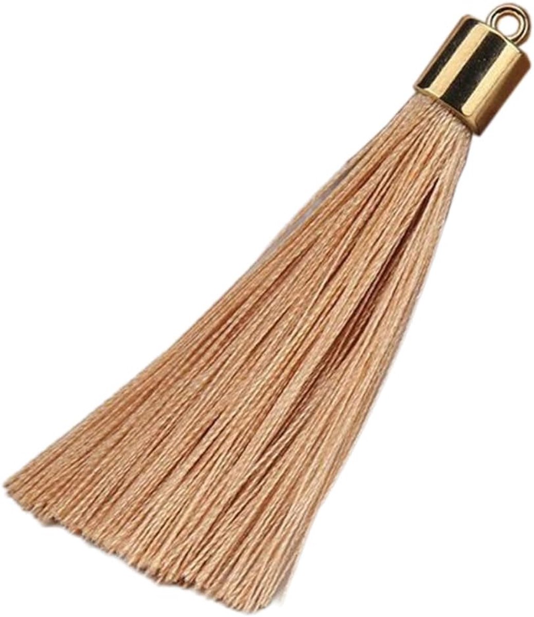 Kwastjes, kleurrijke kwastjes, mini-kwasthangers, kwasthangers, bedels met doppen, voor sieraden, souvenir, bladwijzers, doe-het-zelf handwerk, accessoires, woondecoratie, kaki