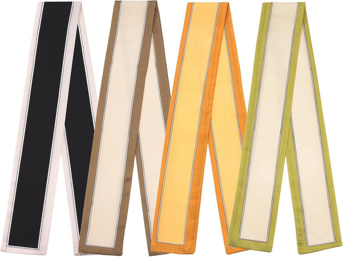 Sjaals van 86 cm, smalle twill-haardoeken, smalle halsdoeken, modieuze accessoires voor dames, tashanger