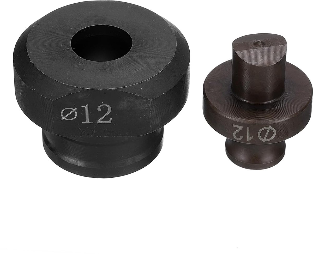 Stanssjabloon voor hydraulische gaten, 12 mm, elektrisch, hydraulisch, nauwkeurig, voor ronde gaten voor MHP-20 JP-20, elektrische hydraulische boormachine, bordeauxrood en zwart