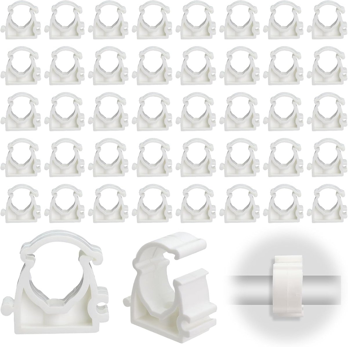 42 stuks binnendiameter 16 mm, buishouders, kunststof slangklemmen, witte buisclips, voor waterleiding, gasslang