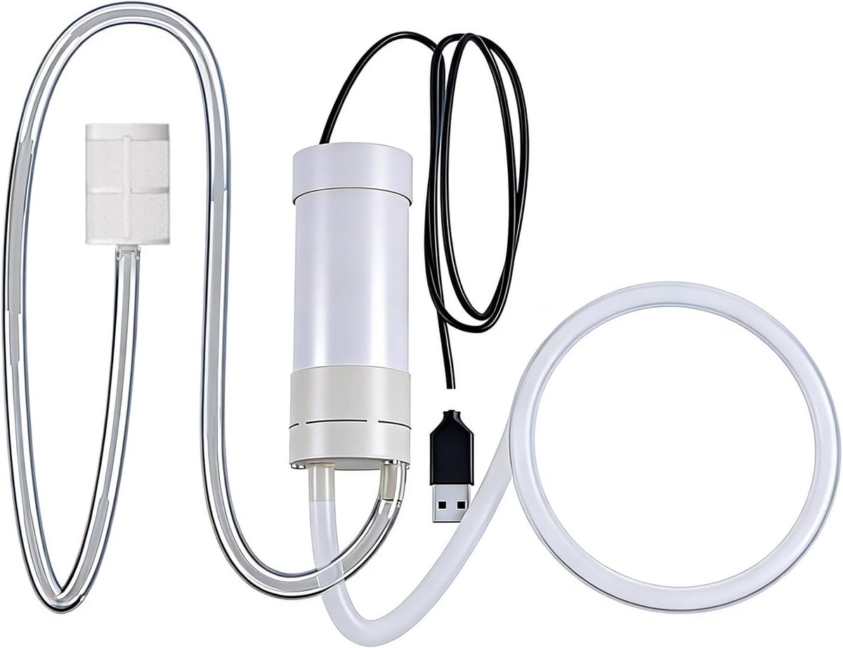 5 V waterpomp, zelfaanzuigende, afzuigpomp met 3 m pvc-slang en roestvrijstalen filter, USB-aangedreven vacuümpomp voor aquaria, haakse slijpers en snijmachines