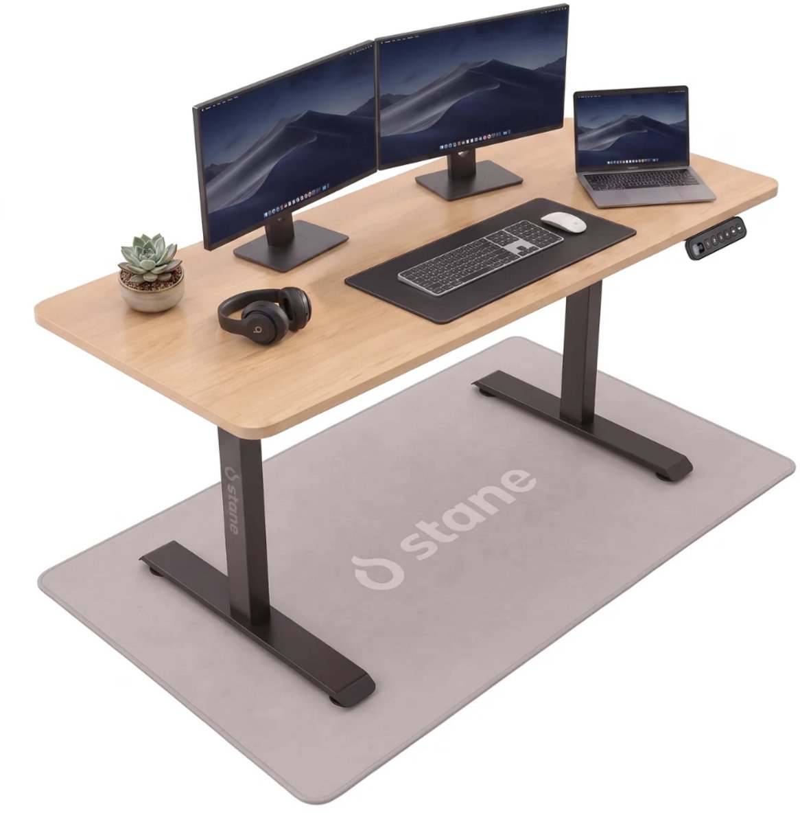 Stane Zit Sta Bureau Elektrisch Verstelbaar - Incl. Kabelgoot - 140 x 60 cm - Eiken