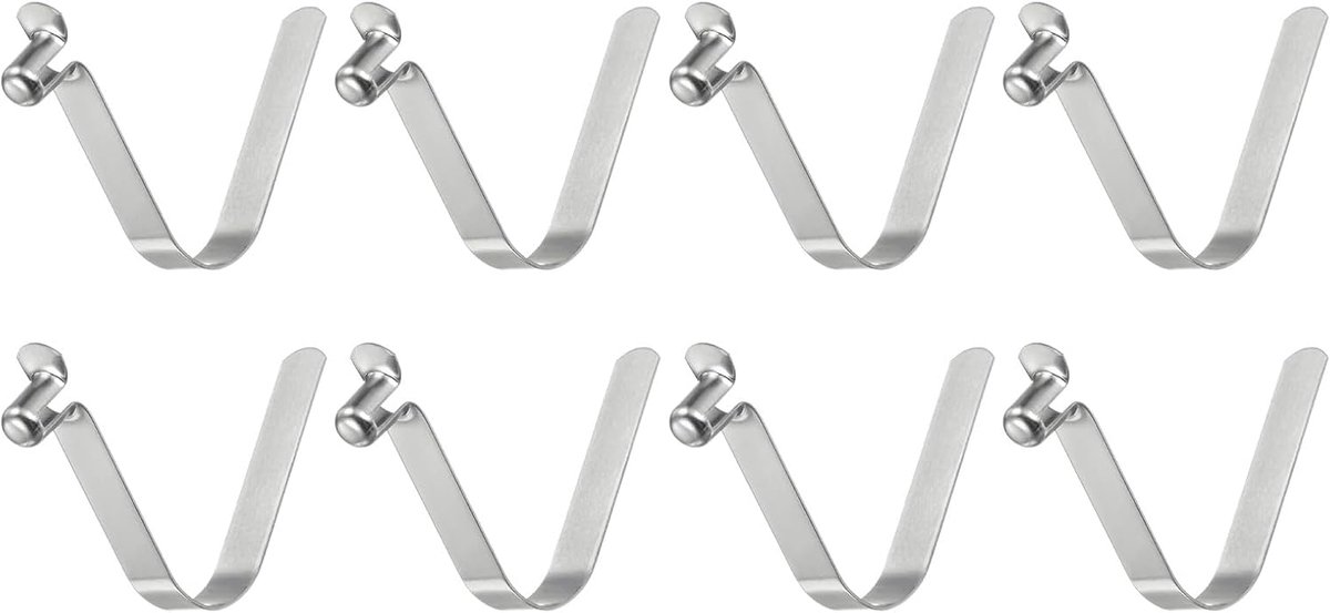 8 stuks clips, met springveren, voor kajakpeddels met één knop, 5,5 x 8 x 38 mm, 65 Mn clip, telescoopstang, V-vormig, veerstaal voor tent, camping, parasol