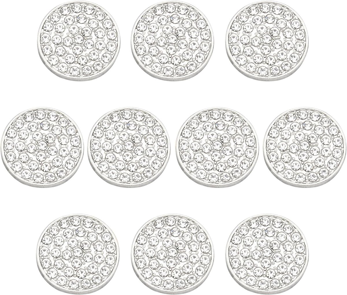 10 Elegante Dirndl Traditionele Knoppen Zilver Voor Het Naaien Met Steentjes (G10S 20mm)