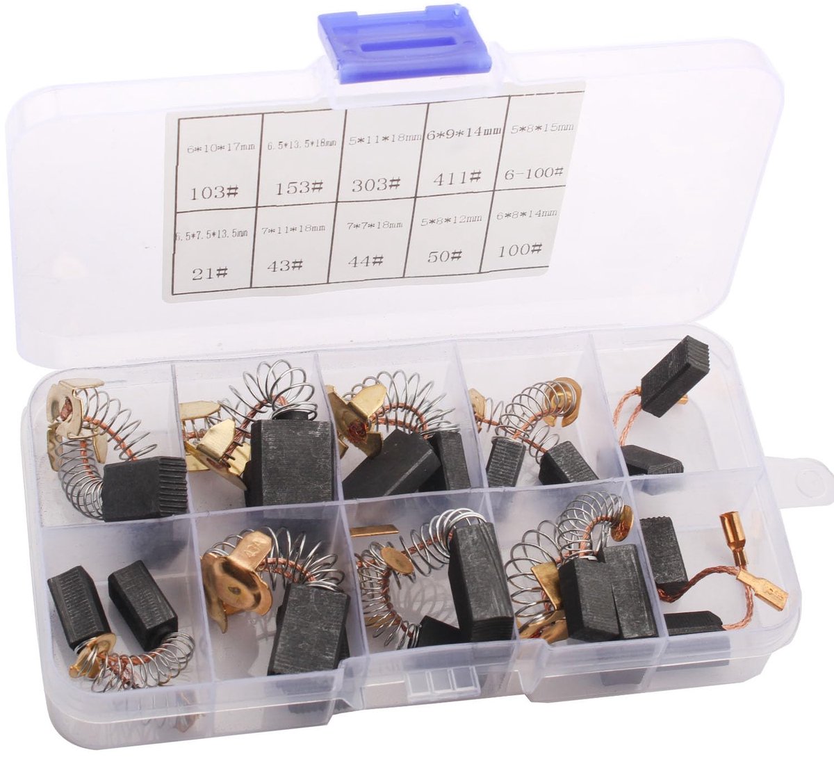 20 stuks koolborstels voor motoren, koolborstels voor elektrisch gereedschap, vervanging voor koolborstels voor elektrische boormachines