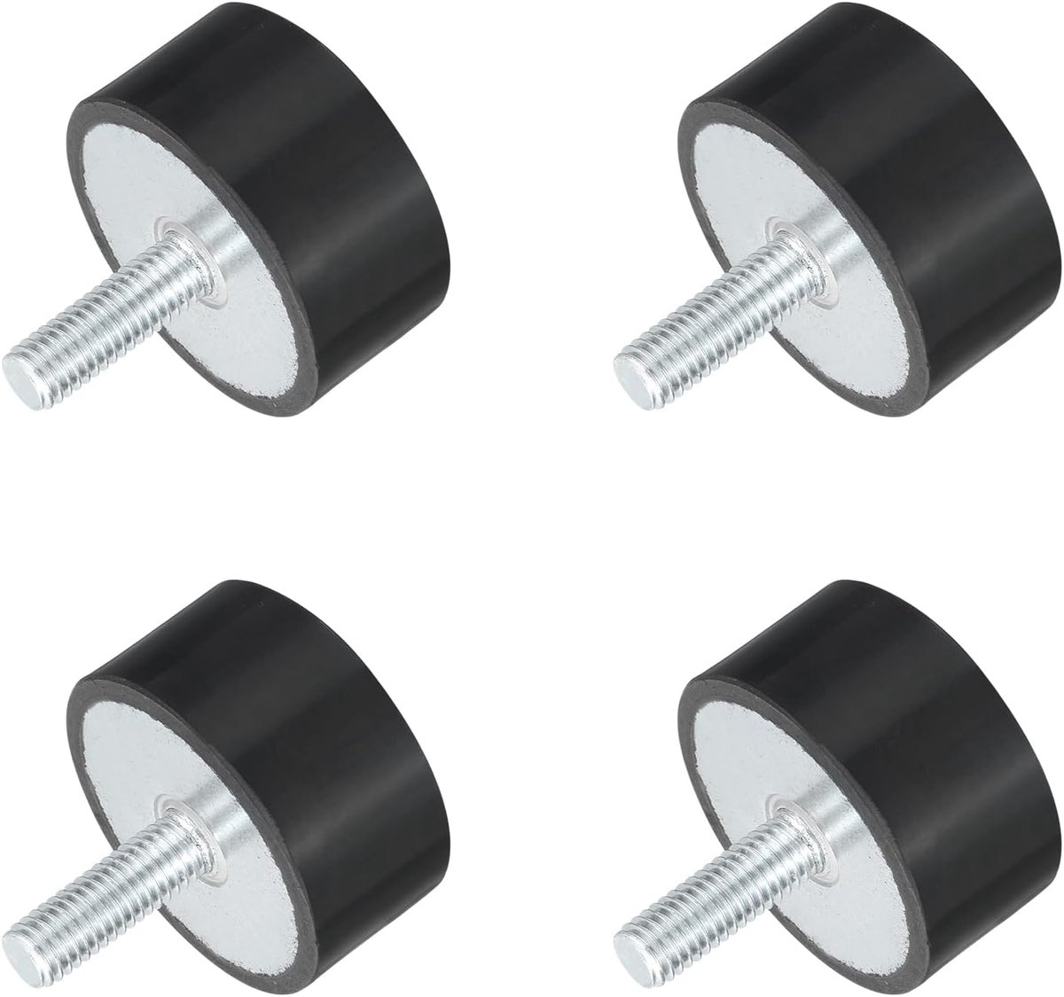 M8 rubberen houders met schroefdraad, trillingsisolatoren, cilindrische schokdemper met pennen 40 x 20 mm, 4 stuks