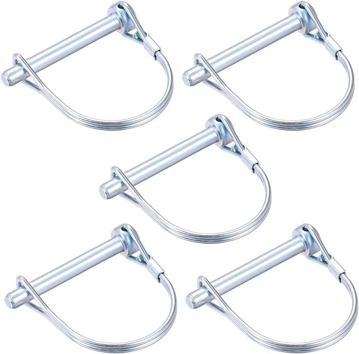 Sourcing map 5 stuks asvergrendelingspen - koppelingspen voor boerderijaanhanger, auto, gazon, tuin, in boogronde 6,3 mm x 50 mm