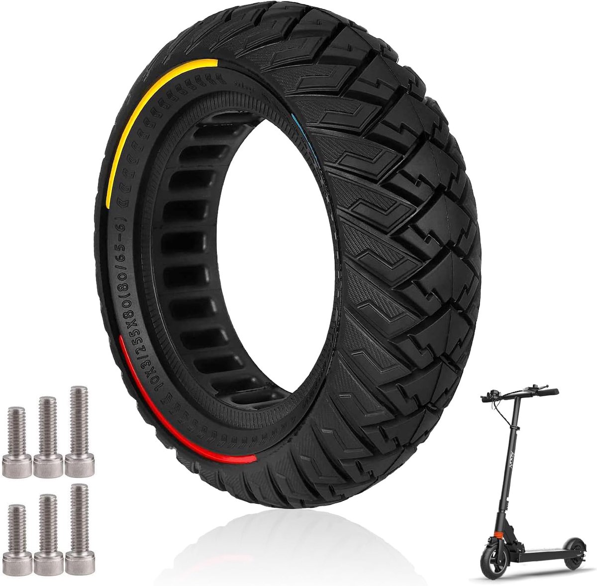 10 x 3 massieve banden voor elektrische step, 255 x 80 (80/65-6) scooterwielen voor Mantis 10/Zero 10X/Kukirin G3/Kaabo Wolf Warrior/Kugoo M4,10 inch antislip/lekvrije wielen