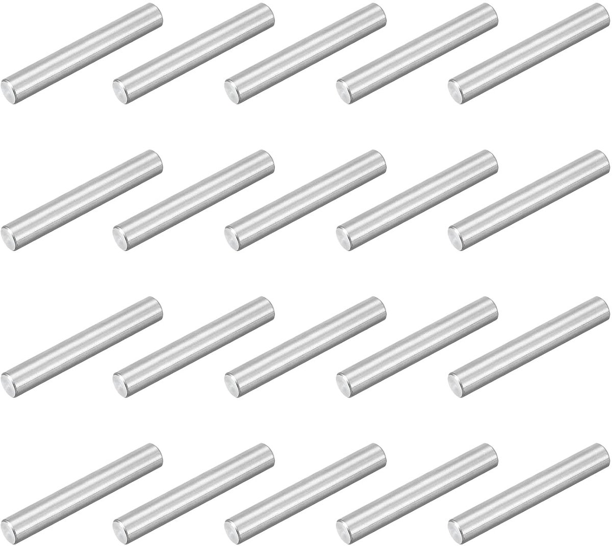 60 stuks M2,5 x 16 mm 304 centreerdoorn van roestvrij staal, cilindrische penhouder voor planken, parallelle pennen voor mechanische productie, industrie, meubelinstallatie, zilver