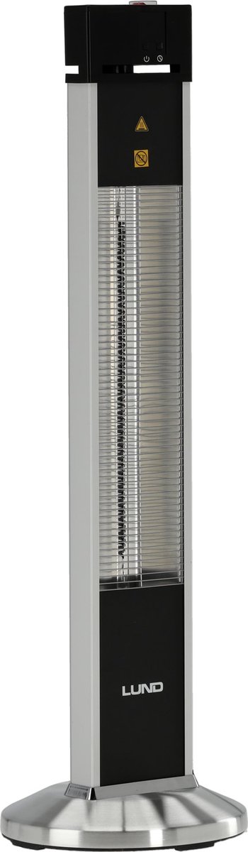 Vrijstaande Carbon Infrarood Heater & Terrasverwarmer - 2000W - Met Afstandsbediening, LCD Display & 24u Timer - IP34 Spatwaterdicht - 3 Warmtestanden (650W / 1350W / 2000W) - Aluminium Kolomverwarmer voor Terras, Balkon & Garage - Binnen & Buiten