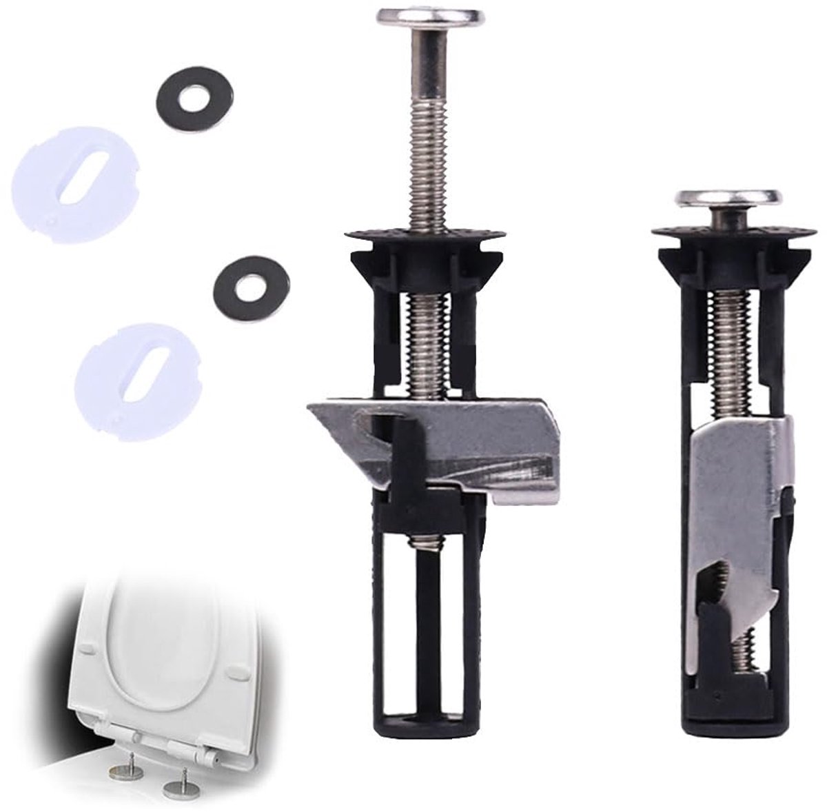 2 stuks toiletbril schroevenset, toiletbrillen roestvrij stalen moerschroef, universele toiletbril schroevenset, voor wc-top montage schroeven accessoires, eenvoudig te installeren