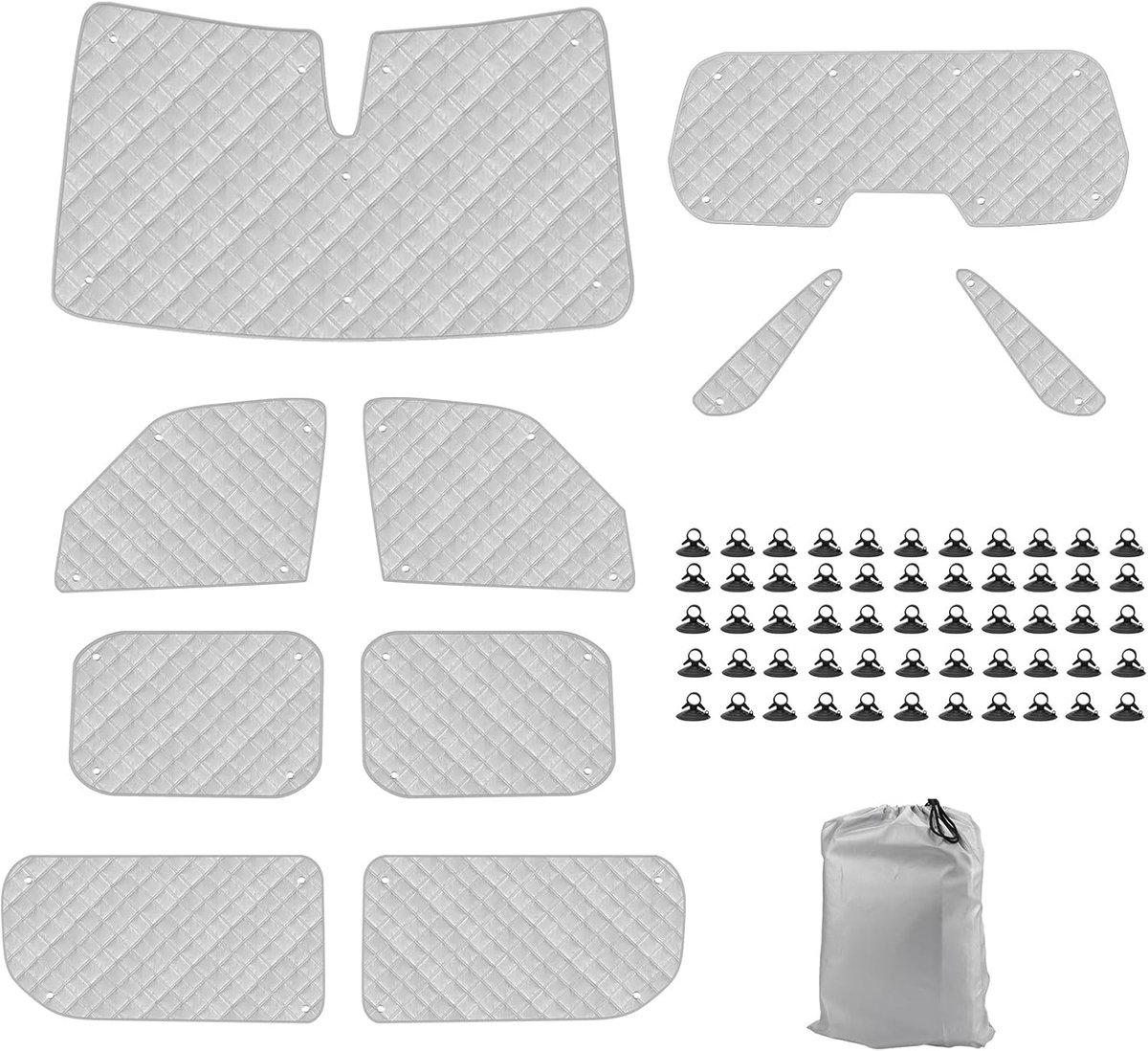 10PCS Autozonnescherm compatibel met VW T7 LWB, Privacyzonnescherm Voorruitzonwering UV-bescherming voor Privacy Thermisch Geïsoleerde Accessoires