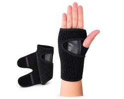 Polsbrace - Rechts - Polssteun - Verstelbare Polsbandage - Met Stalen Steunplaat - Dubbele Verstelling - Ademend Mesh - One Size - Voor Sport, Werk en Dagelijks Gebruik - Zwart