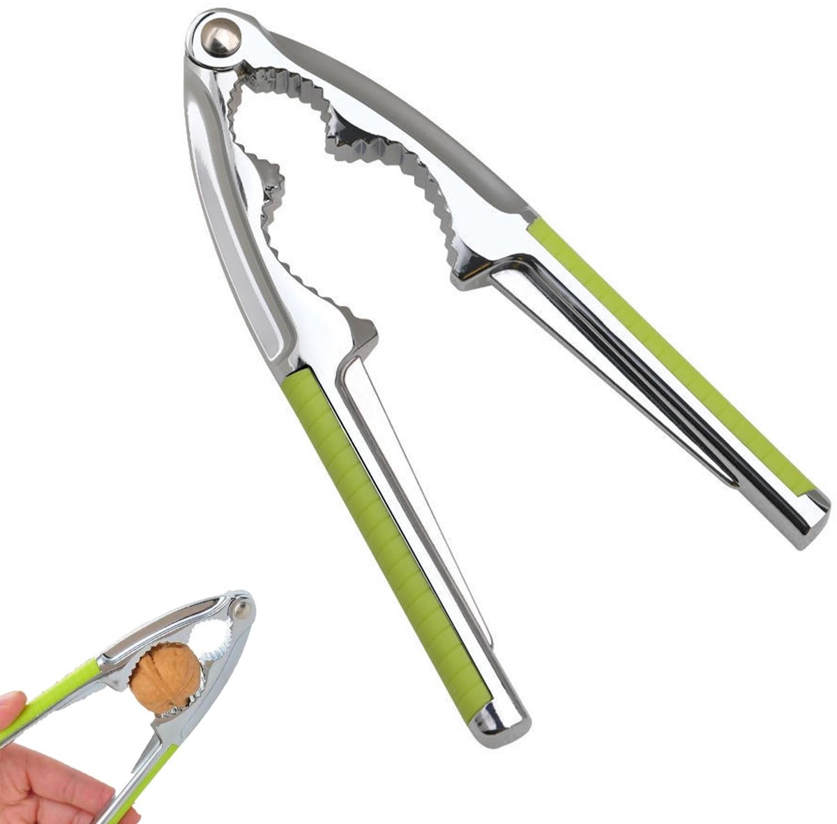 Omgoods - RVS Notenkraker met Antislip Handvat en Sleuven
