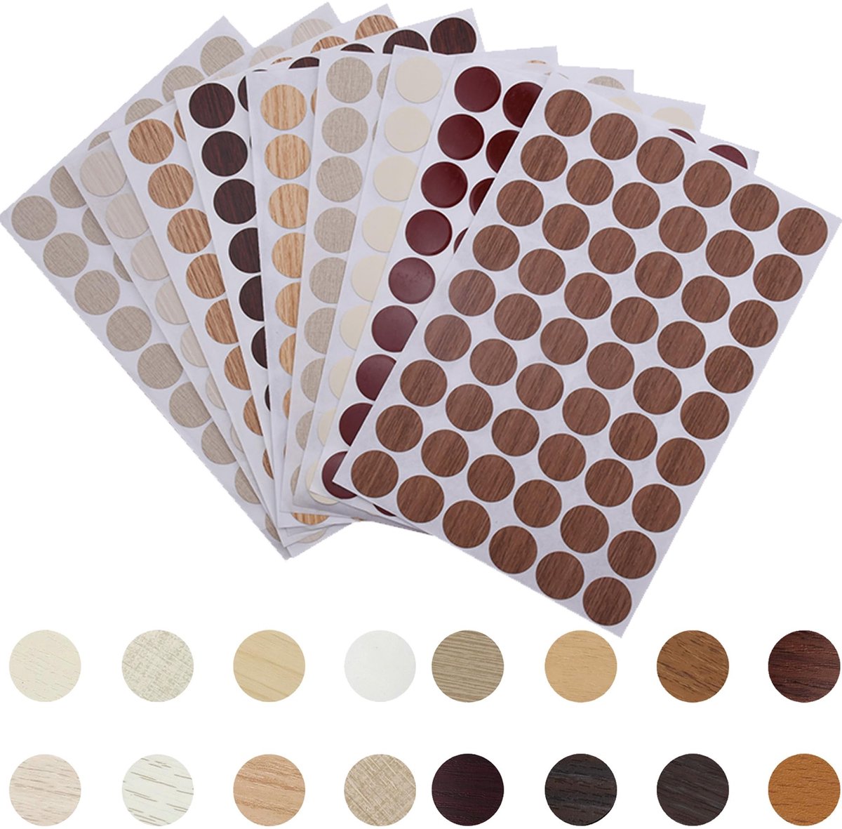 Omgoods - Set van 864 Zelfklevende Schroefcovers in 16 Kleuren