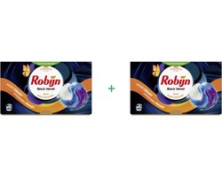Robijn Wascapsules 3-in-1 Black Velvet – 80 Wasbeurten – 2 x 40 Capsules – Zwarte & Donkere Was – Black Serum | Voordeelverpakking | Black Colored Wash
