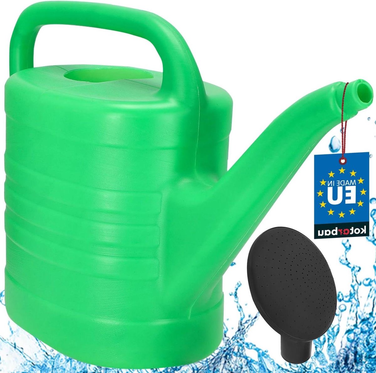 Gieter 10L Ovaal - Waterkan Planten - Planten Water Geven - Afneembare Douchekop - 10 Liter Inhoud - Groen