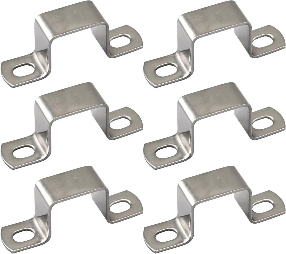 Klem Beugel - Buisklem Bevestiging - Leidingen Monteren - Roestvrij Staal - 30x30mm 6 Stuks - Zilverkleurig