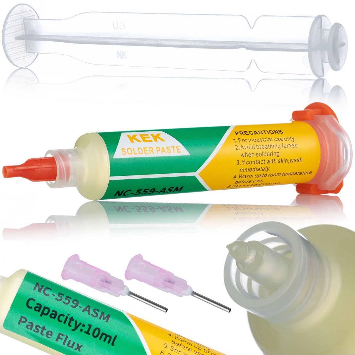 Rosfix Fluxpasta Spuit NC-559-ASM - No-Clean Gel - 10cc - Hoge Intensiteit en Wettend Vermogen