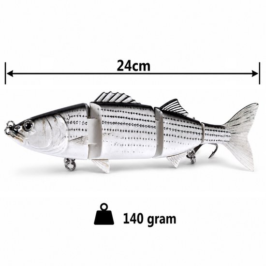 S&D | Grote Swimbait Set - 24 cm - 140 g - 5 Stuks - XL Snoek Kunstaas — afbeelding 3