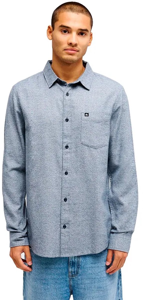 Quiksilver Motherfly Heather Overhemd Met Lange Mouwen M Man Marineblauw