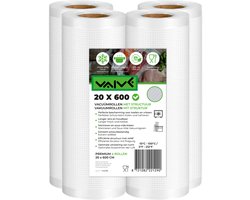 Vaive Vacumeerrollen 4 stuks - 20 x 600 - Vacuumzakken Voedsel - Vacumeerzakken - Vacuum / sous vide zakken - BPA vrij