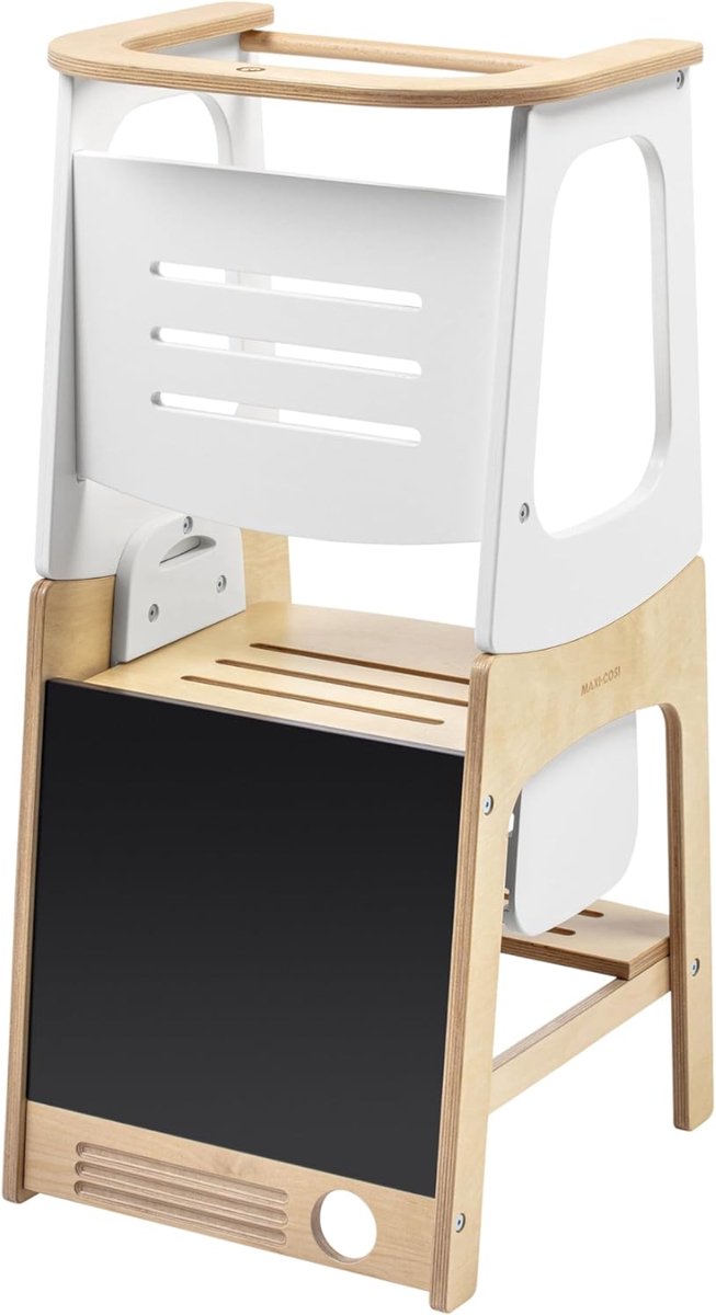 Lìon® Leertoren - Montessori Leertoren - 3-in-1 Leertoren - Bruin/Wit - 46cm x 43cm x 91cm