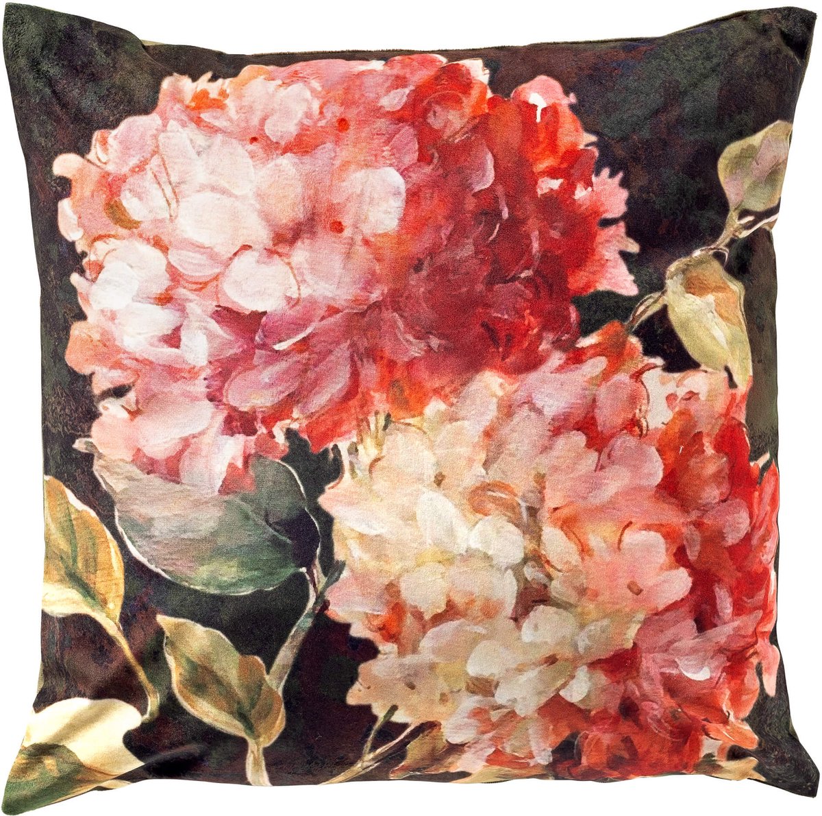 Dutch Decor DENISE - kussenhoes 45x45 cm - bloemmotief - Cranberry - multicolour - met rits - zonder binnenkussen