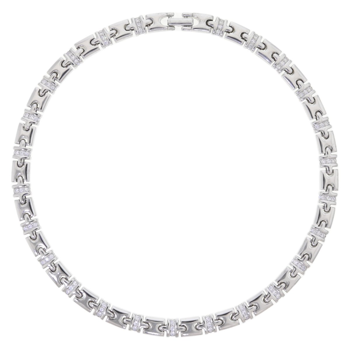 Schakelketting dames zilverkleurig kristal – cadeau vrouw – nikkelvrij – Oostenrijks kristal – geschenkverpakking